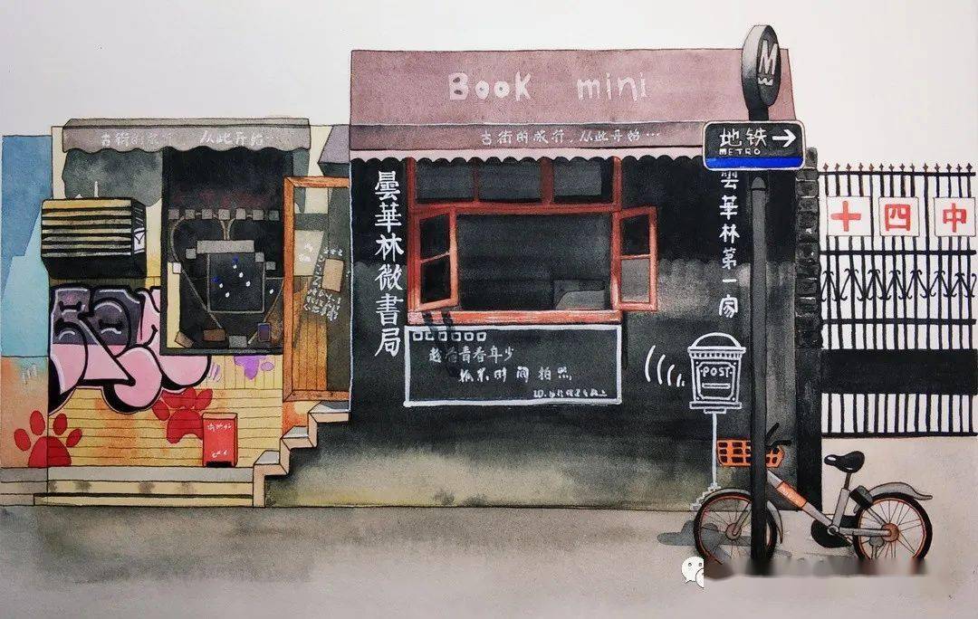 手绘12间可爱小店,ta们藏在武汉这个地方