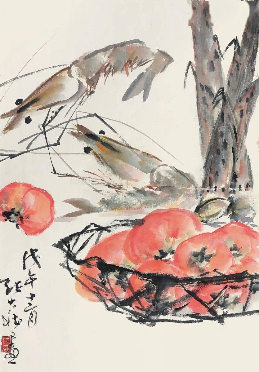 他画的海鲜水淋淋刚出水