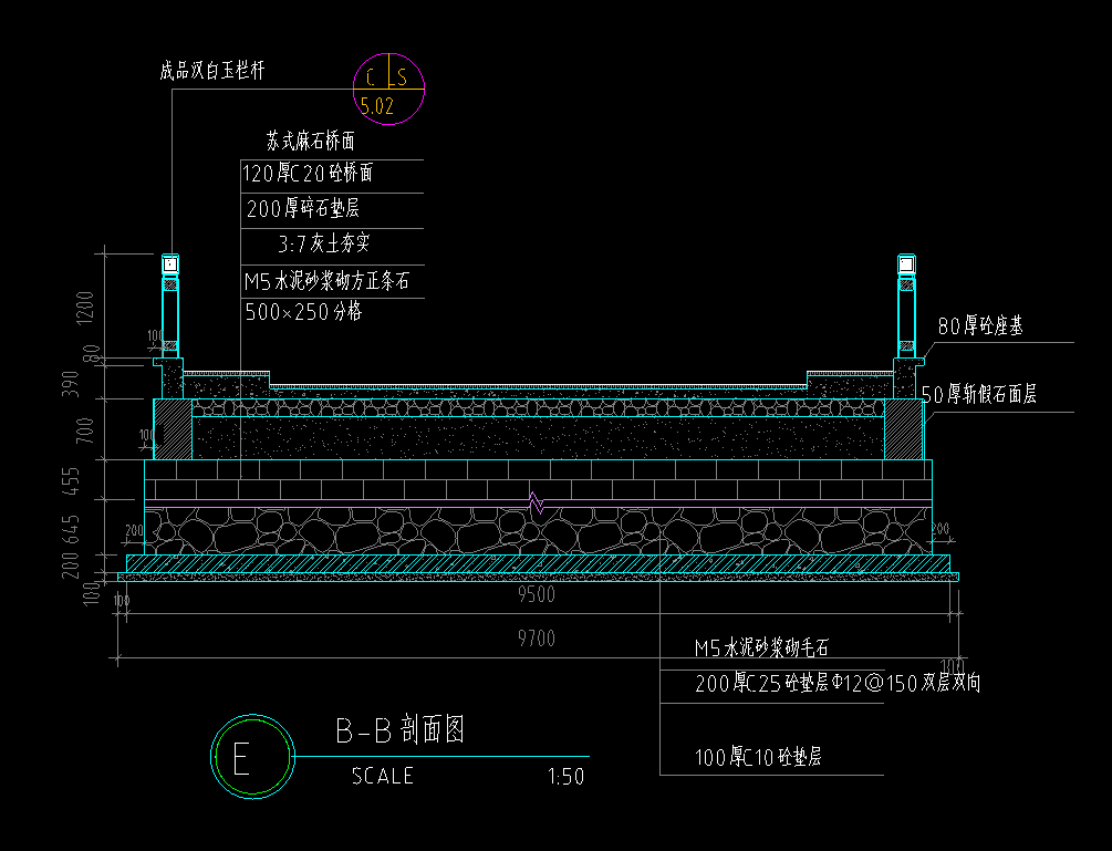 吊桥栈桥拱桥步行桥石桥木桥廊桥民俗桥70套各类景观桥cad施工做法