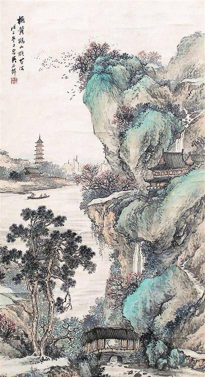 吴石仙作品赏析,山水画一代宗师