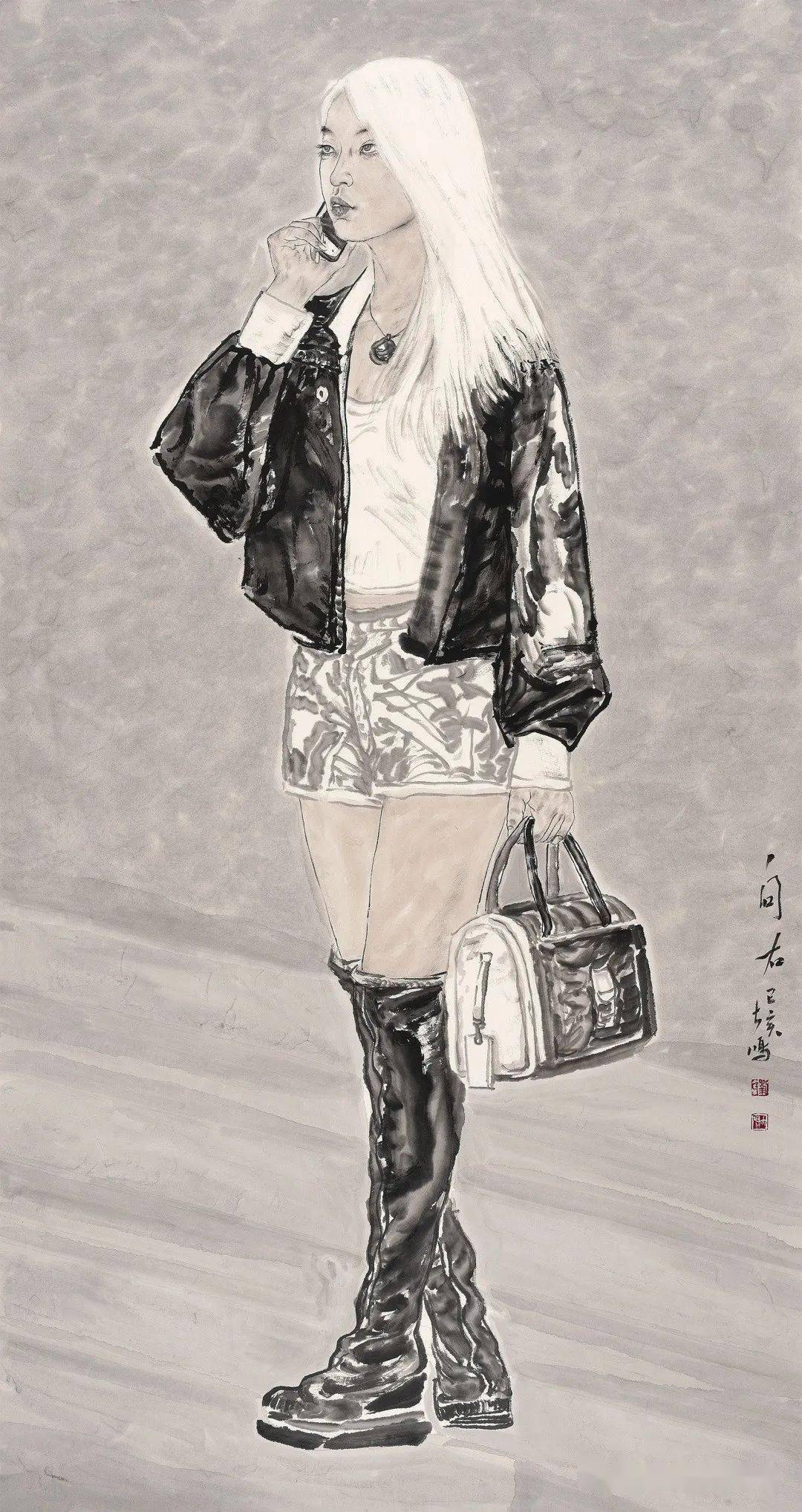 艺苑邳州刘大鸣现代水墨人物作品赏析