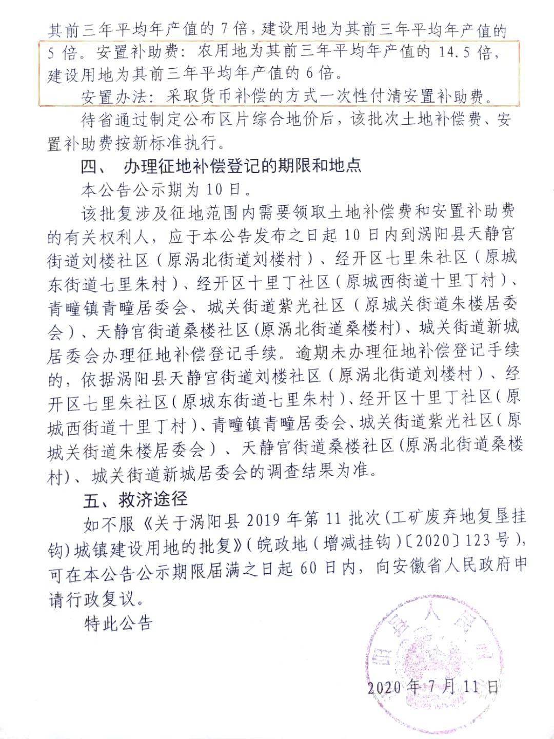 重磅省同意批准涡阳这些地方拟征收用途为