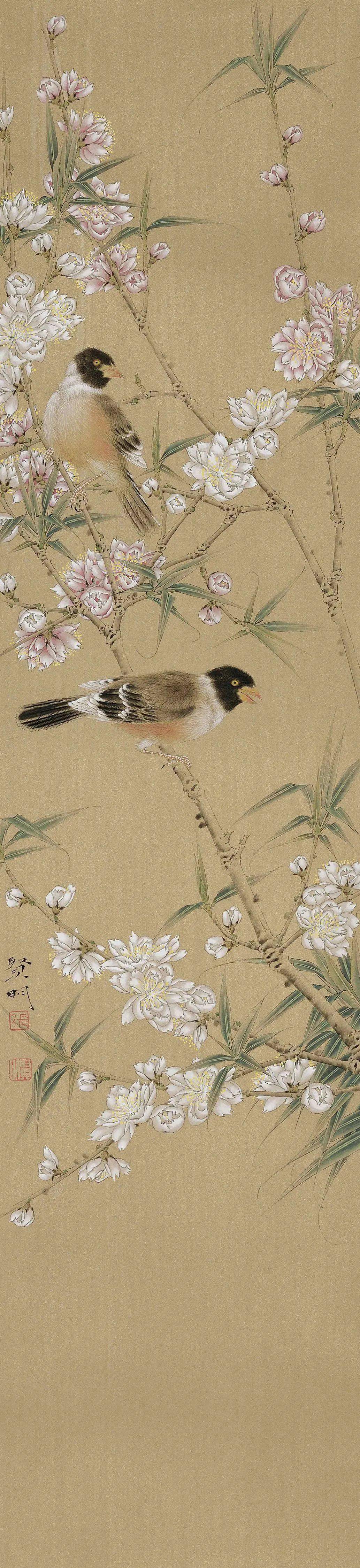 直播拍卖清雅秀润张贤明花鸟画艺术