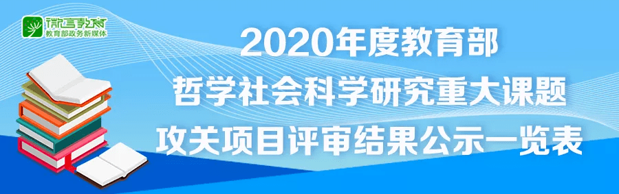 2020年教育部哲學社科研究重大課題攻關項目評審結果公示,這些高校