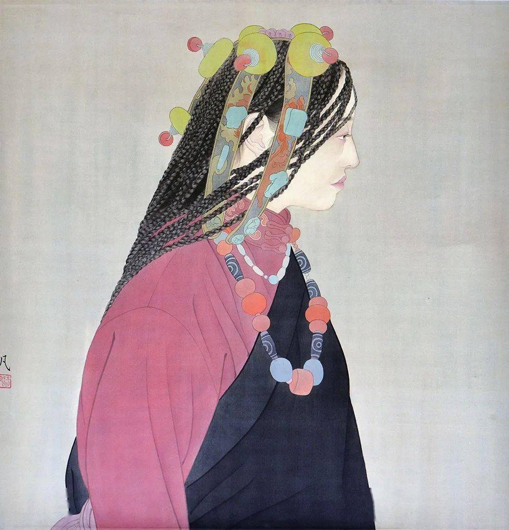 刘佳《人物》▲ 韦红燕《游春图》▲ 马书林《京剧人物》▲ 庄道静