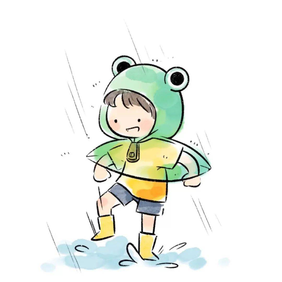 简笔画生动活泼的下雨小图适合新手