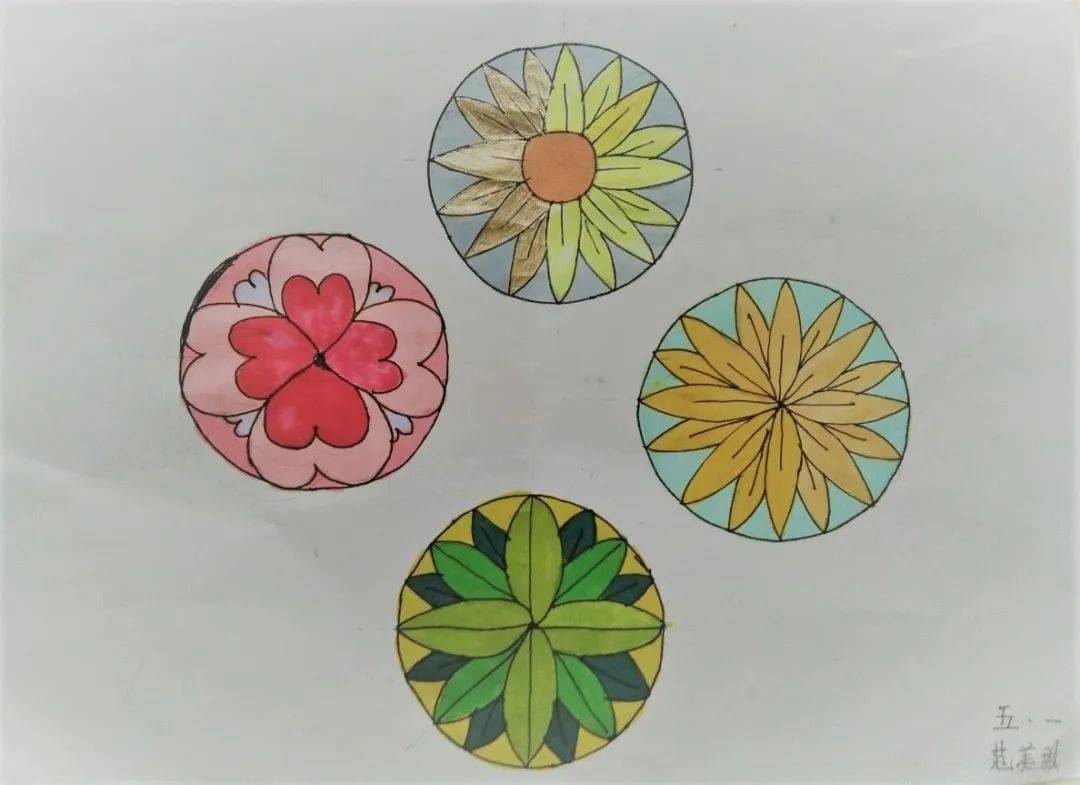 画出一幅幅独一无二的圆形"万花筒",提高了孩子们对数学学习的兴趣