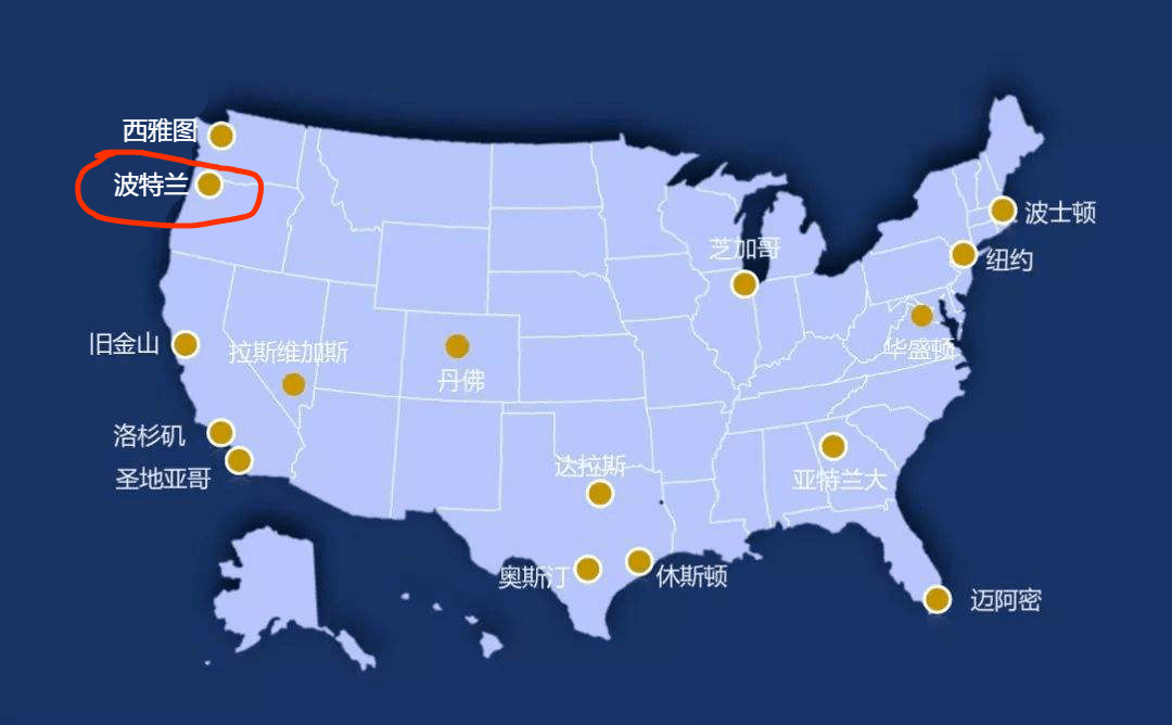 旧金山等,而是美国西部俄勒冈州距离西雅图仅3小时车程的【波特兰】