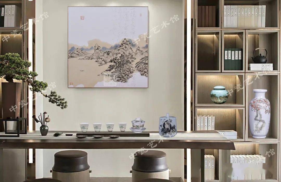 艺术陶瓷与现代家居茶室篇品若清茶雅在骨心如明月洁为魂上