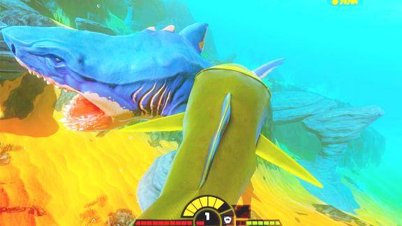 海底大猎杀霸鱼1级单杀巨齿鲨最终结局却让人哭笑不得