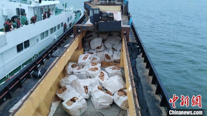 指挥员立即命令执法船加速追赶,并强行逼停货船,执法员看准时机,对该