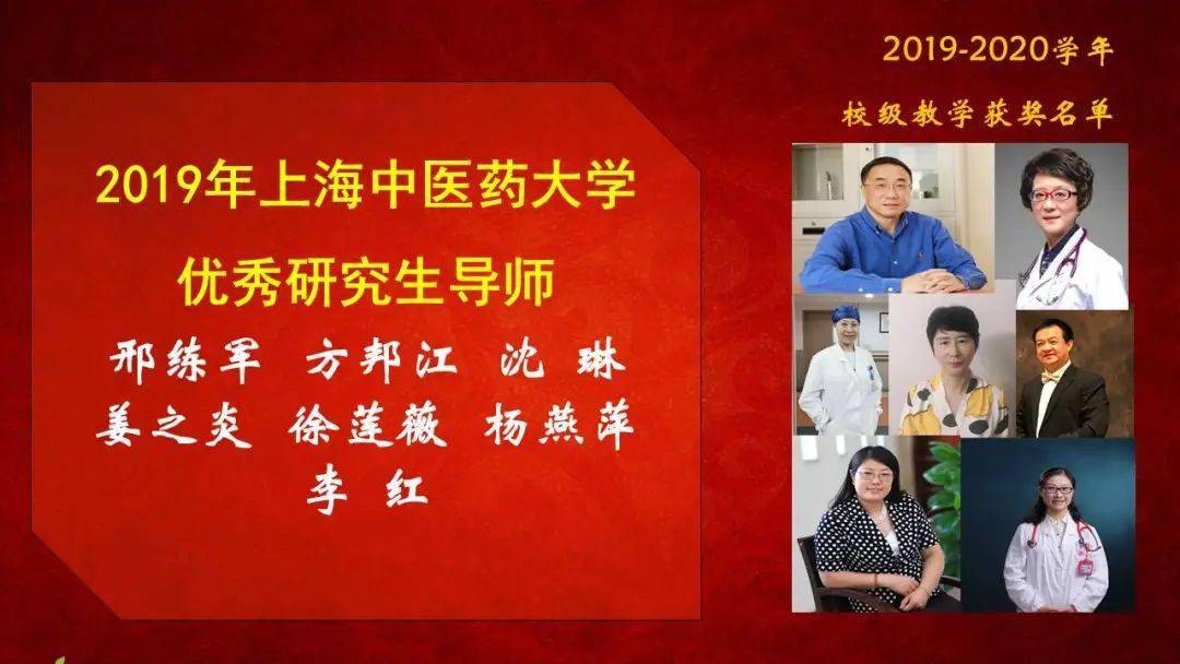 龙华临床医学院"启德明智"导师团2019年上海中医药大学优秀论文二等奖