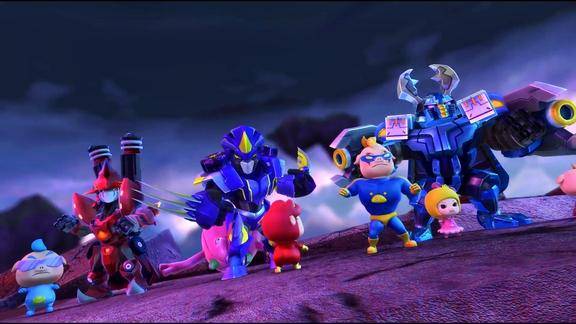 猪猪侠五灵卫合体真厉害五灵之箭轻松打败了大boss大快人心