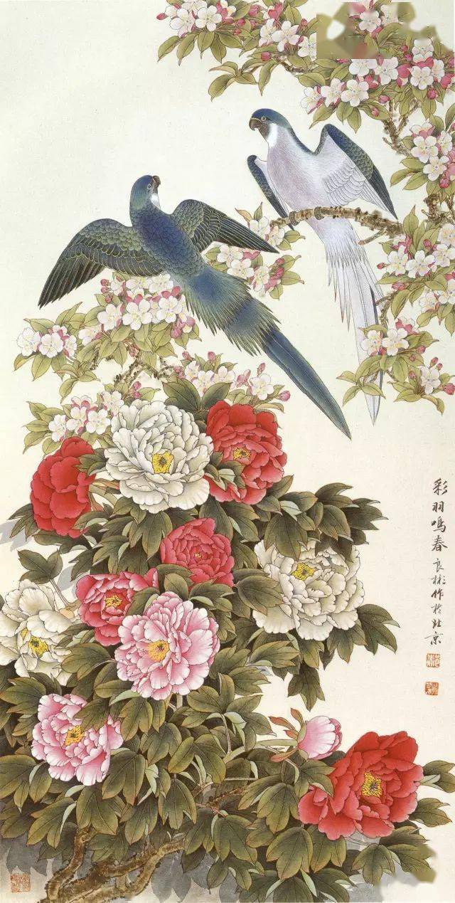 欣赏郝良彬唯美工笔画花鸟33图太精彩了