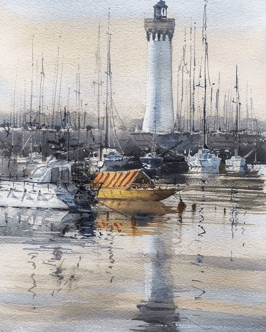 意大利水彩画家massimilianoiocco水彩作品欣赏船系列