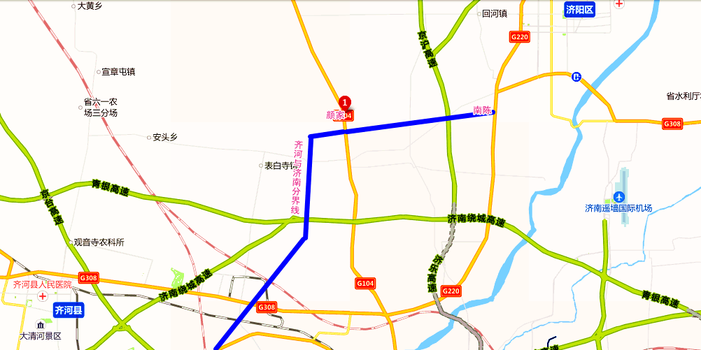 济南308国道改线规划图图片