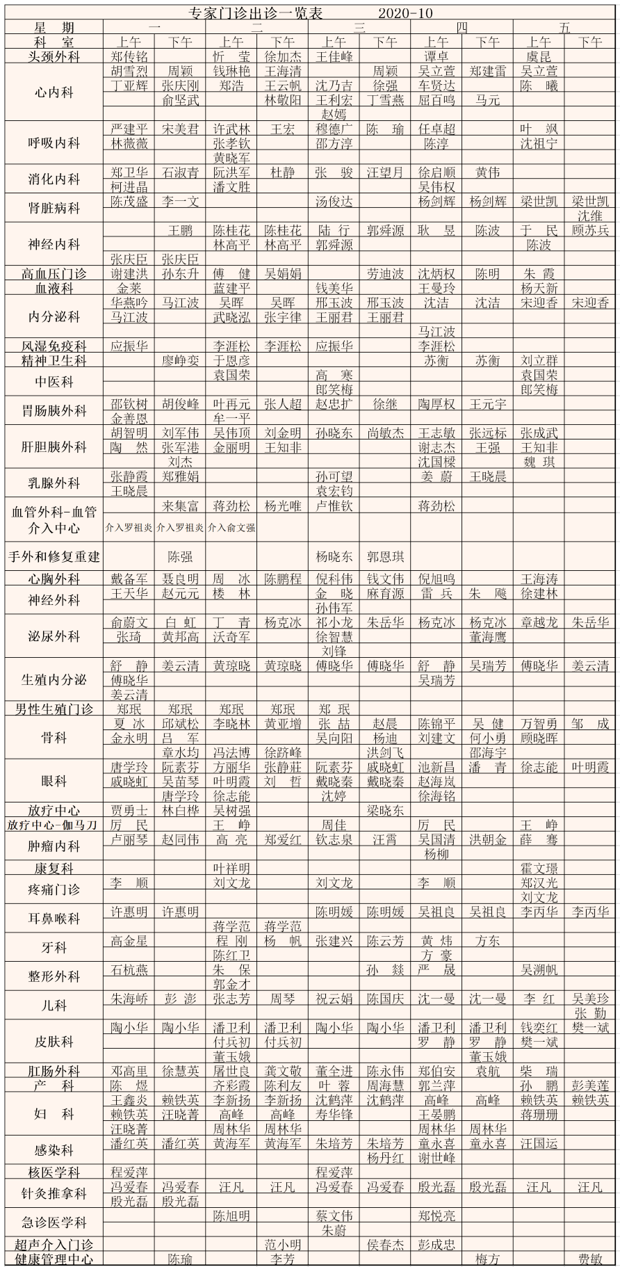 兰大一院消化科门诊表图片