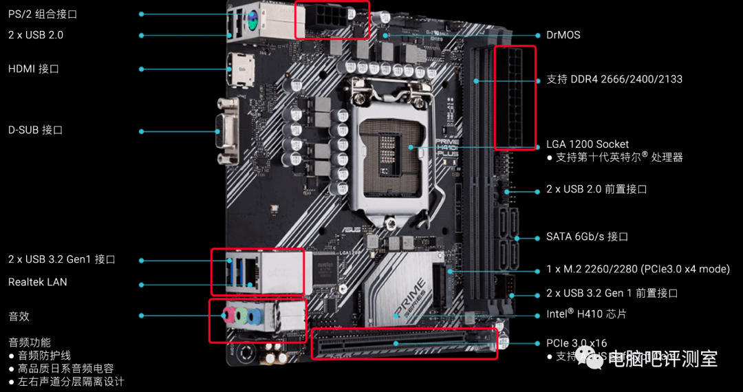 h410主板接口详细图解图片