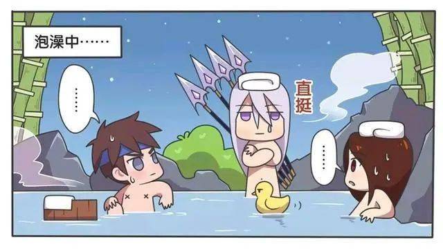 王者荣耀漫画马超在泡澡的时候如此直挺为什么不把长枪放下