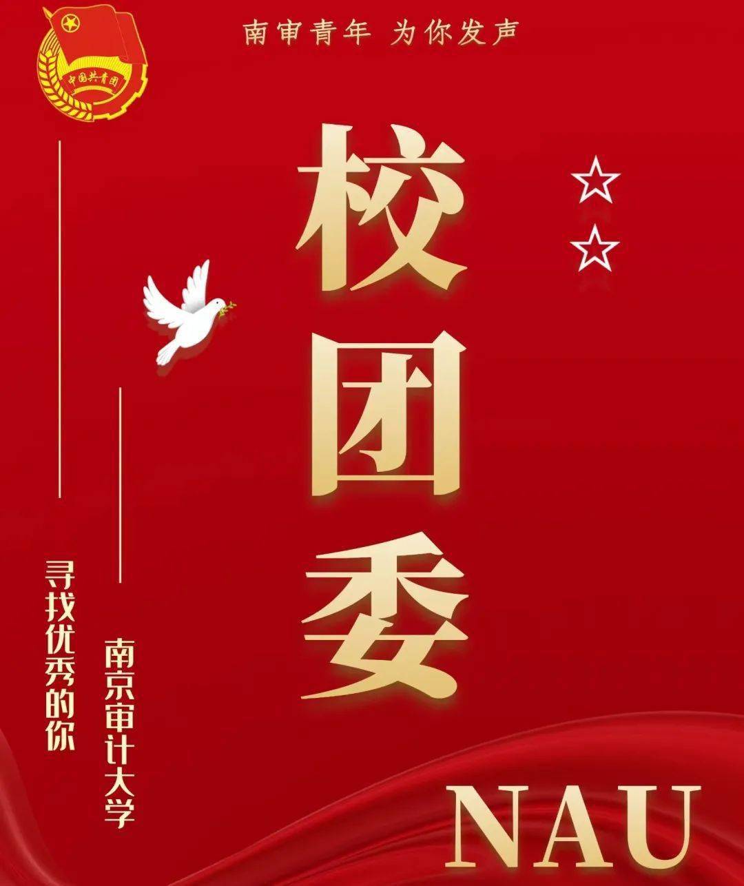校团委招新群文案来源 | 共青团南京审计大学委员会图片来源 | 共青团