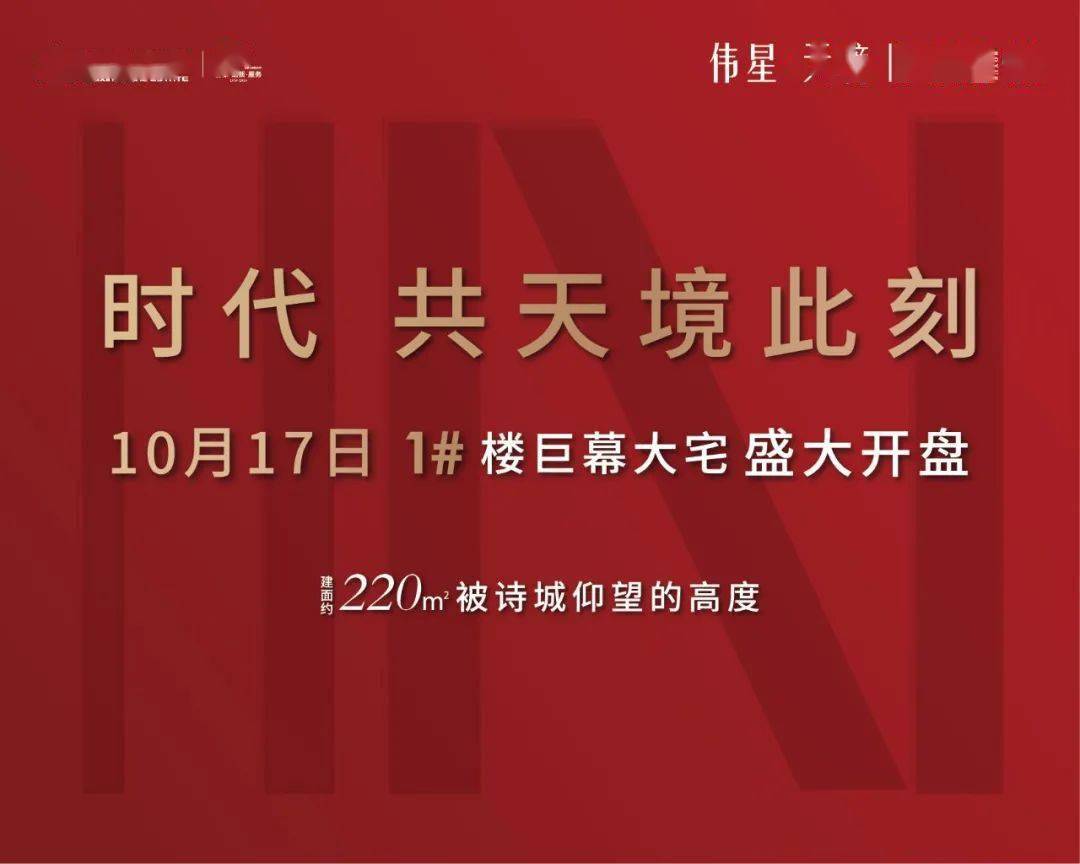 伟星天境时代共天境此刻10月17日1楼巨幕大宅盛大开盘