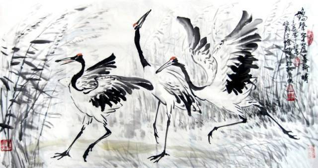 大师笔下的鹤,如此仙风道骨!