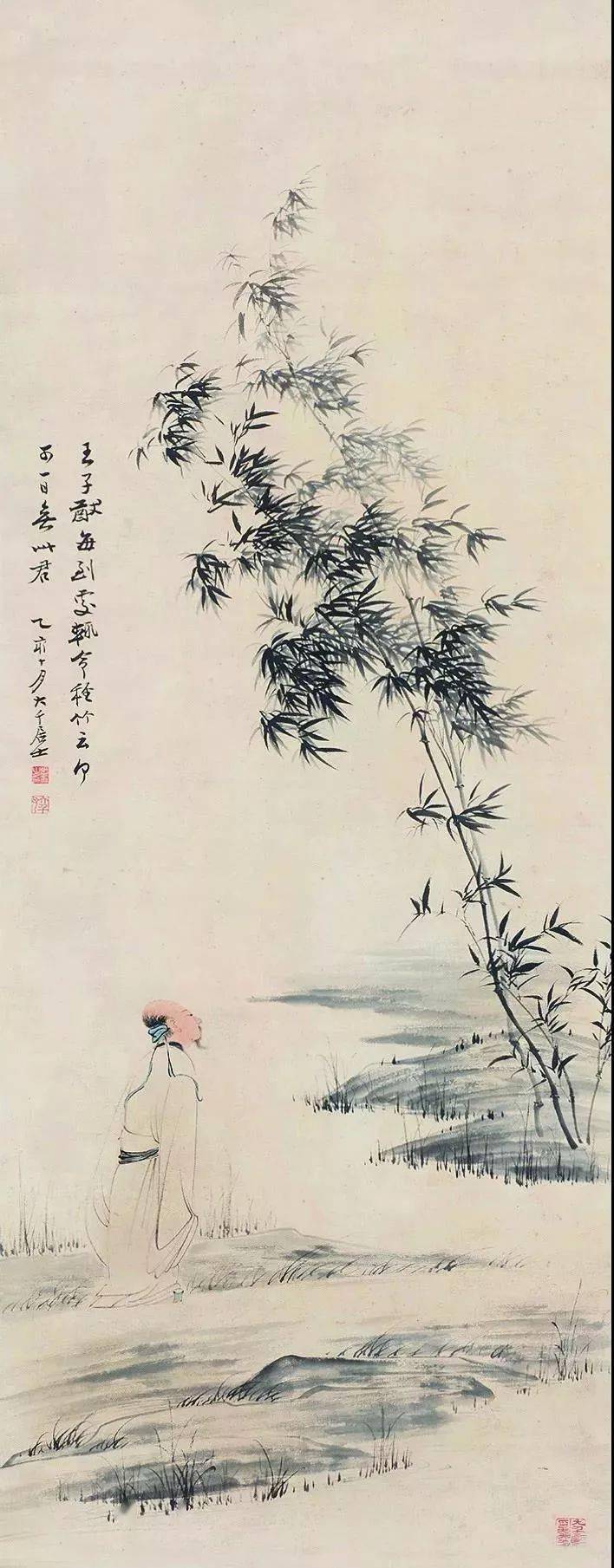 张大千画竹一人一竹一画境一念一品能修心