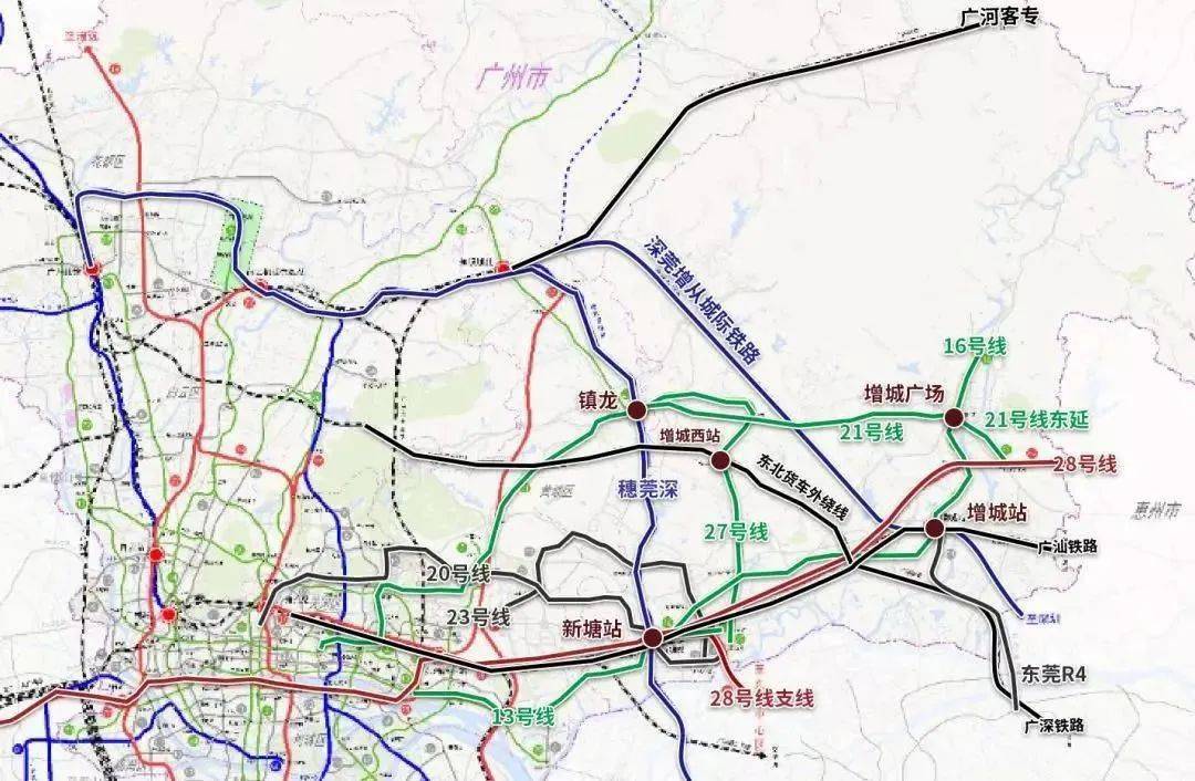 2035年广州铁路规划图示意图