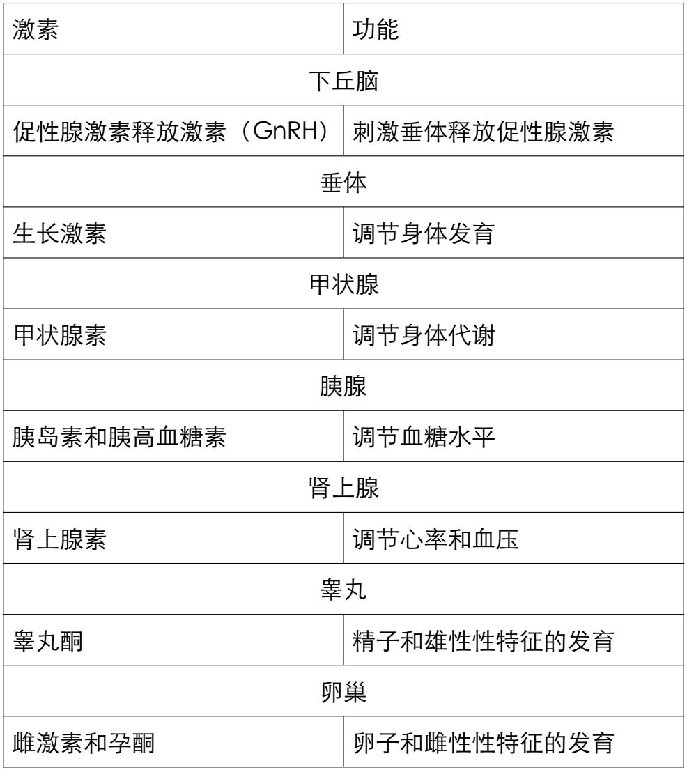 还不清楚有多少种激素和内分泌腺体?