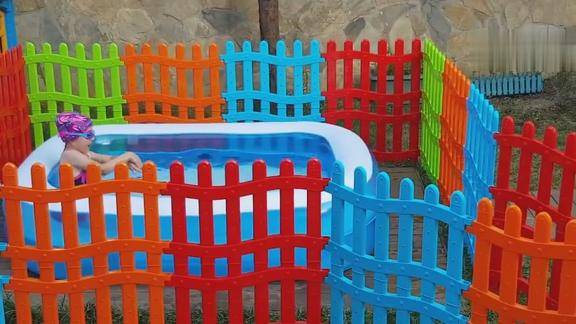 儿童游泳池彩色围栏