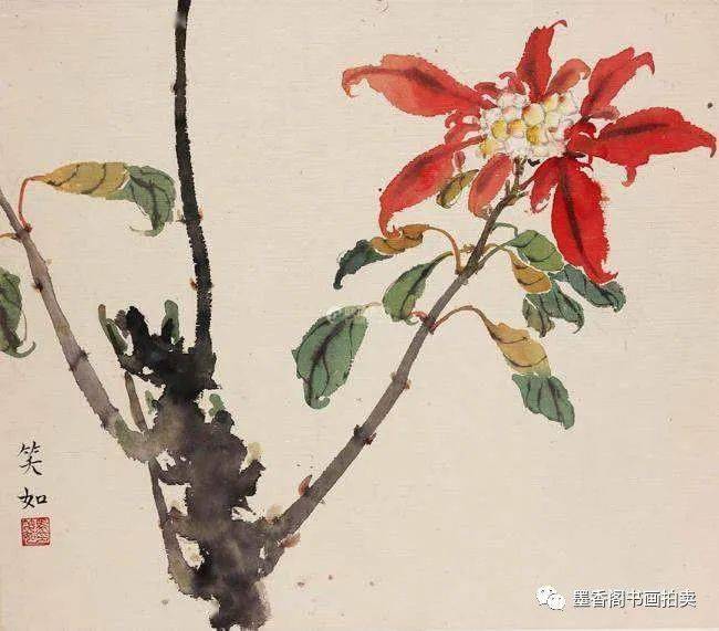 国画教程:一品红的写意画法_手机搜狐网