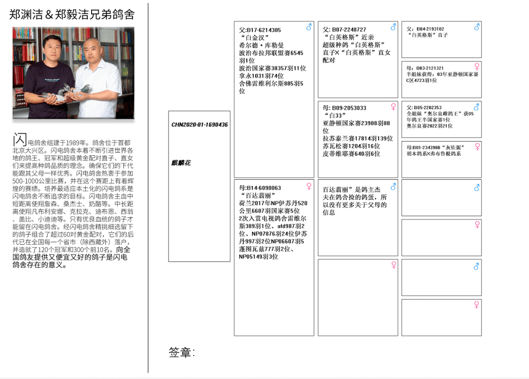 並且為全國鴿友提供了數萬只血統純正的信鴿, 這些信鴿在全國信鴿競翔