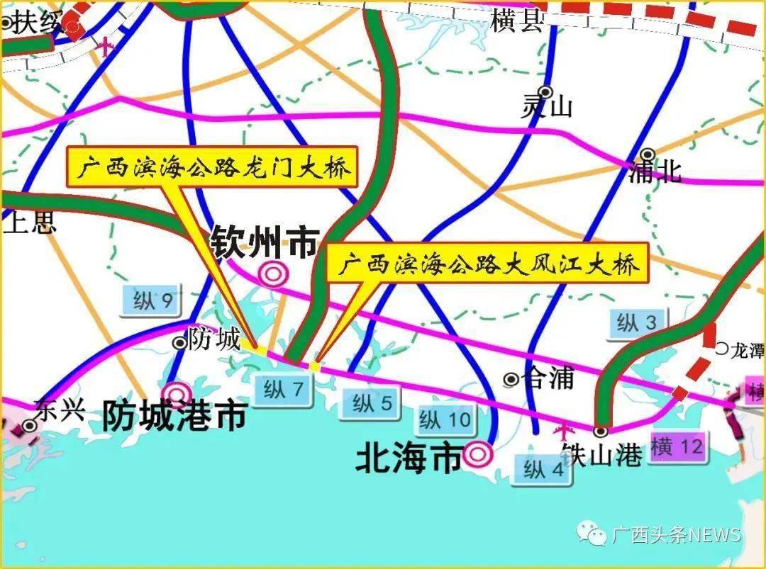 连接合浦西场镇钦州市的大风江大桥开工将实现北钦防主城区1小时通达