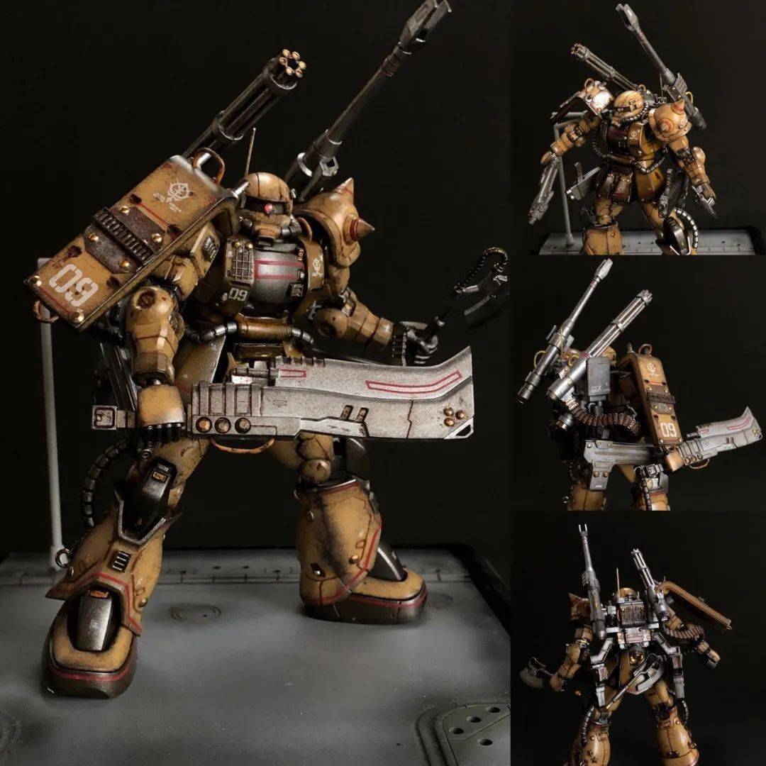 让机体看起来有了废土的风味,搭配精心设计的地台,挥舞两把近战武器的