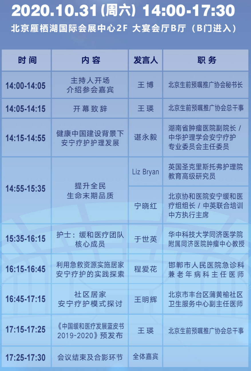 今天下午14:00,北京生前预嘱推广协会结合今年世界安宁缓和医疗日的
