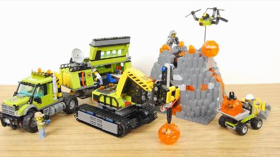 超大型乐高玩具lego60124火山勘探基地