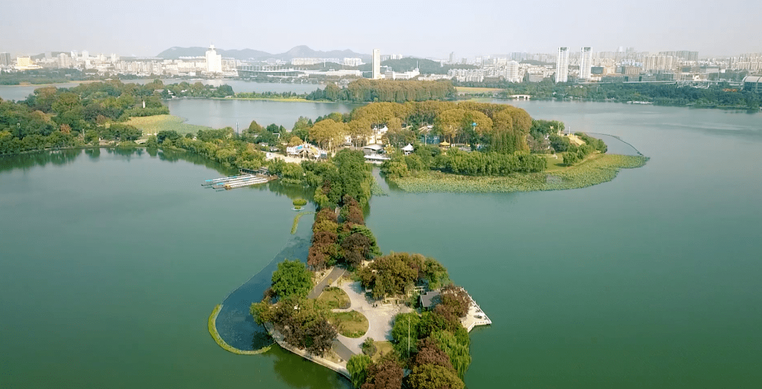 秋姑娘打翻调色盘玄武湖美成了画