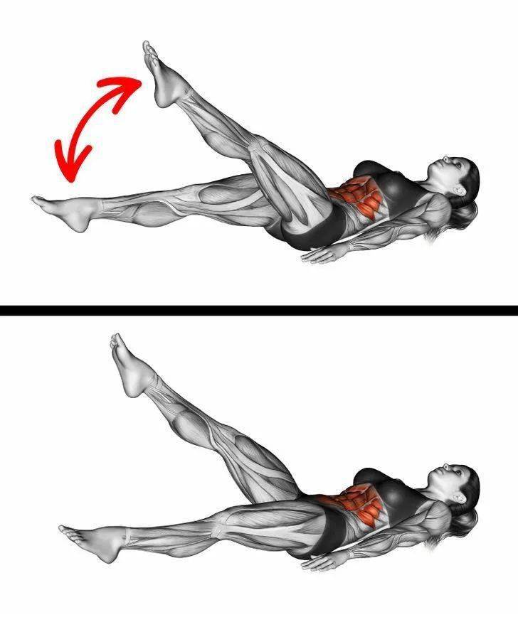 剪刀腿是腹部横肌的一项很好的锻炼.