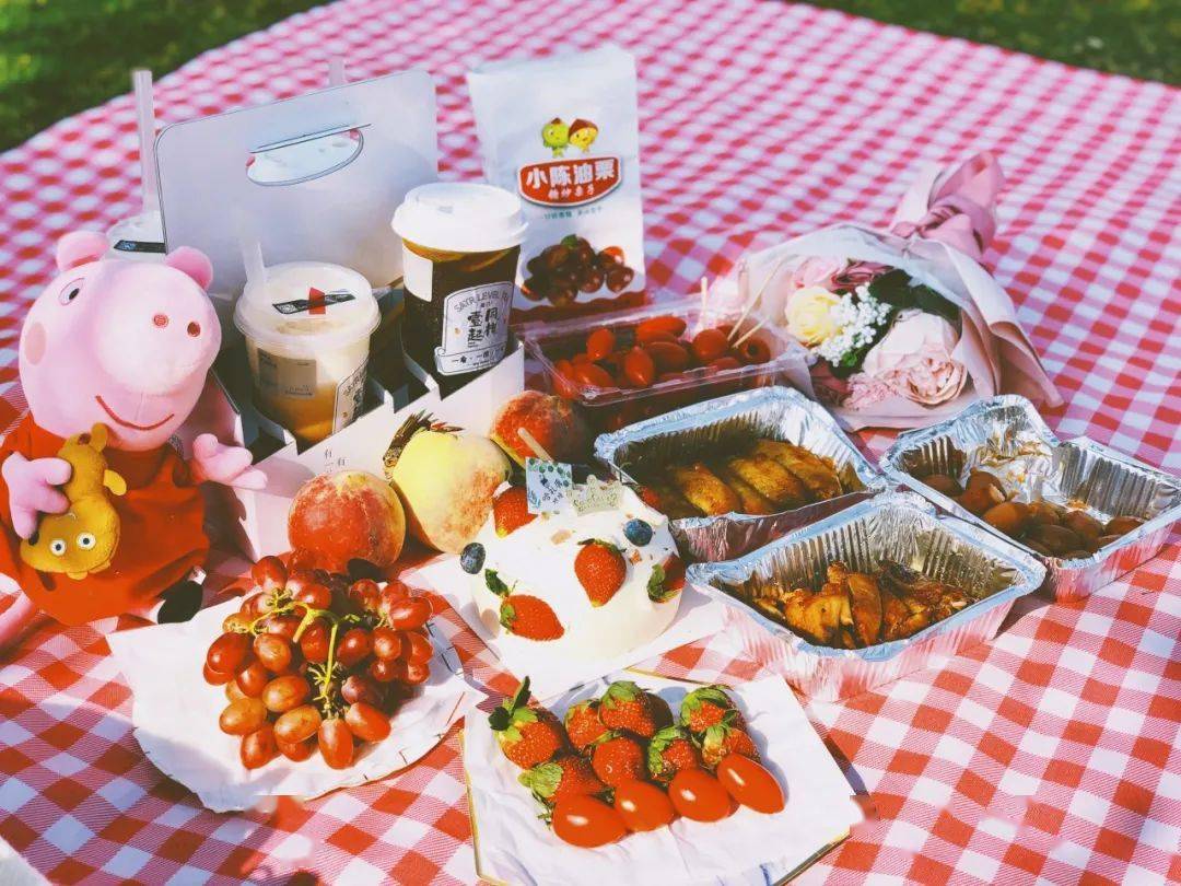 76 场地布置帐篷,防潮垫,野餐毯,收纳箱or小桌子,桌布,鲜/干花