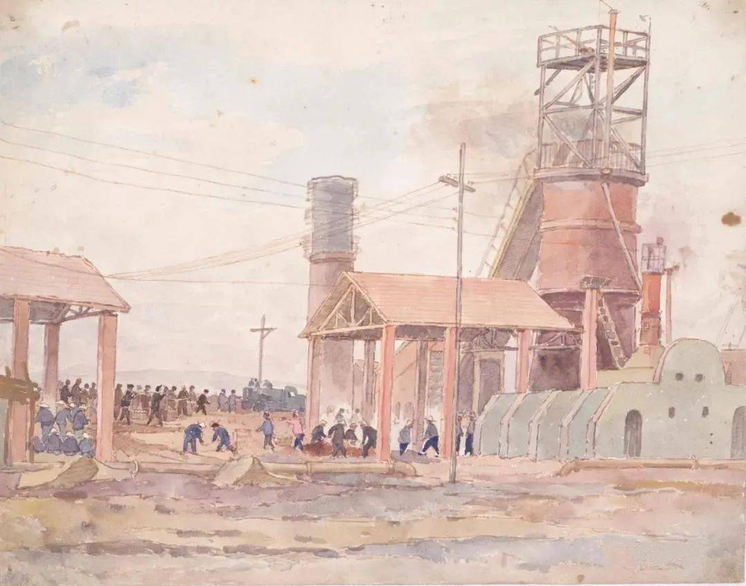 5cm1958年 水彩李永海 木工厂 18.