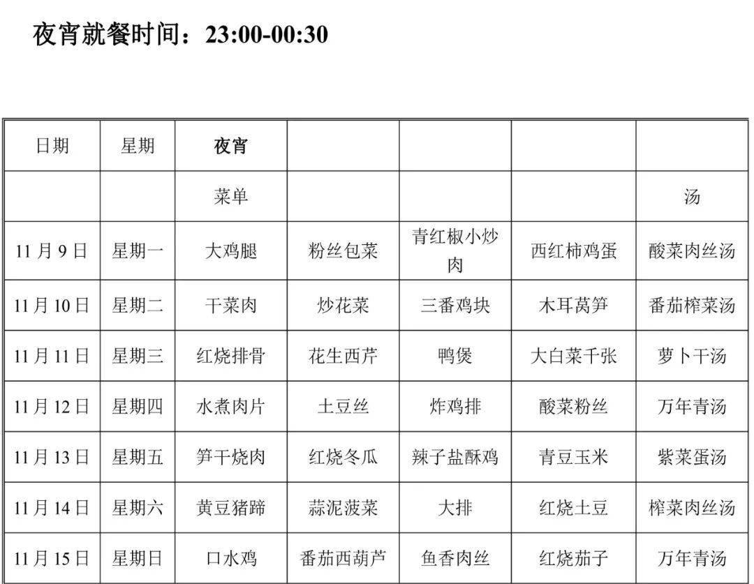 舜宇食堂本周菜单(11月9日-11月15日),记得收藏哦!