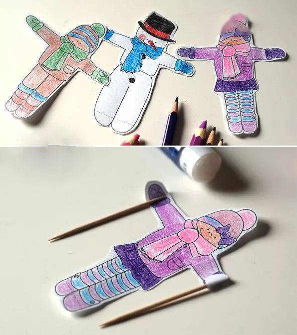 幼儿园滑雪板手工制作图片