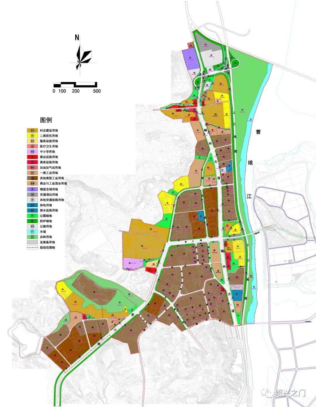 本次規劃土地利用規劃圖交通規劃嵊州城北工業區內道路與交通設施用地