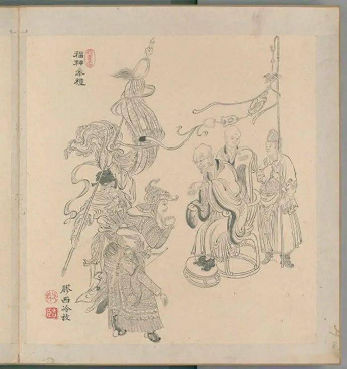 【名品视界】冷牧《白描罗汉》(20帧)欣赏