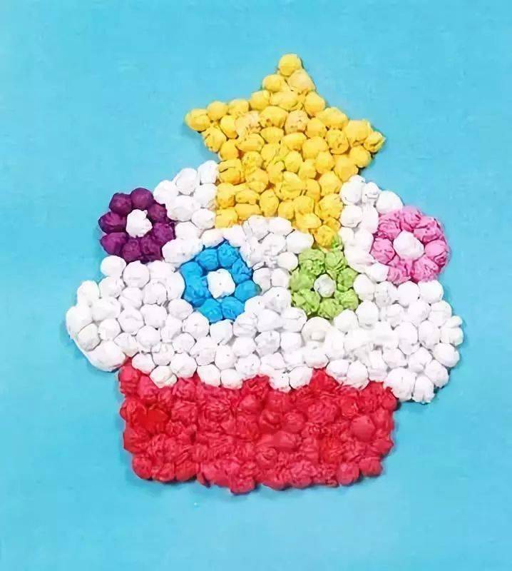 幼儿园揉纸画,搓纸画大全!