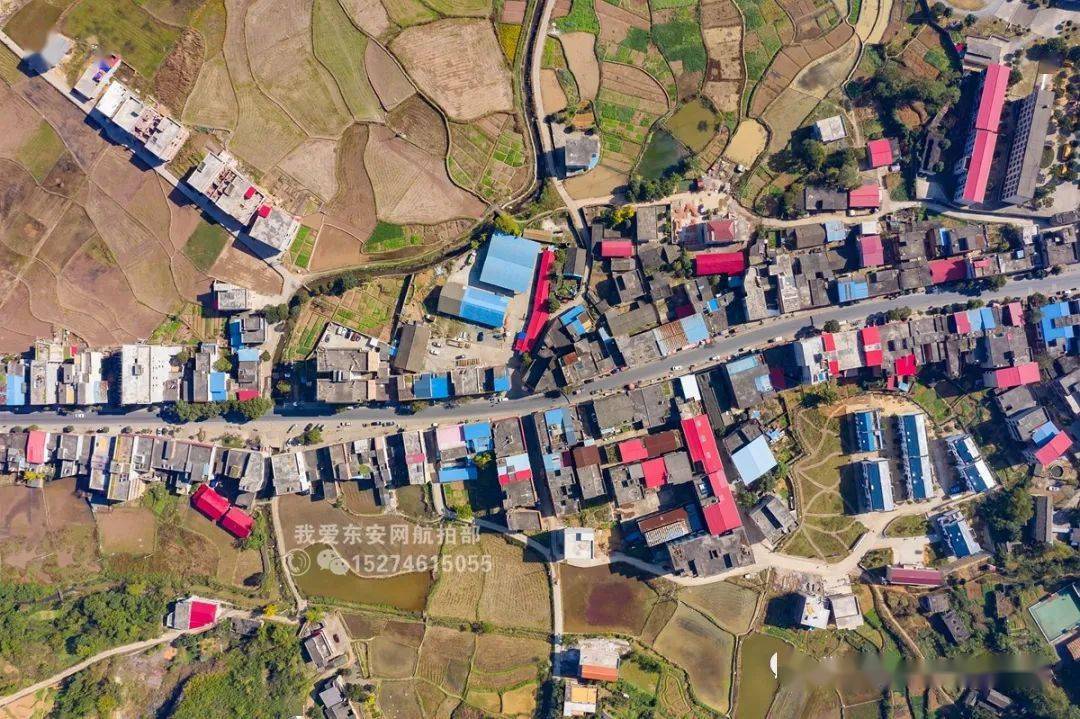 航拍东安县最北端的乡镇南桥镇视频照片