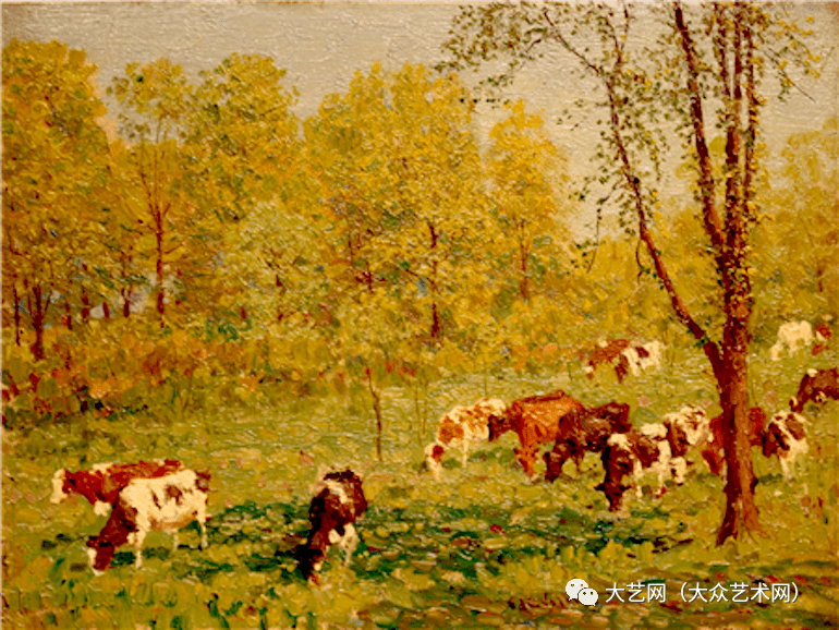 大众艺术网一生最喜欢在乡村农田里画牛美国印象派画家插画家edward