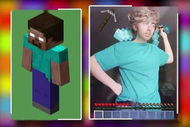 "不会是将上面史蒂夫的套装眼睛变幻一下吧"如果说末影龙的装扮让你