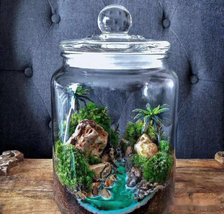 苔藓玻璃瓶微景观作品欣赏