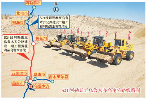 s21阿勒泰五家渠乌鲁木齐高速路基已贯通计划2021年完工
